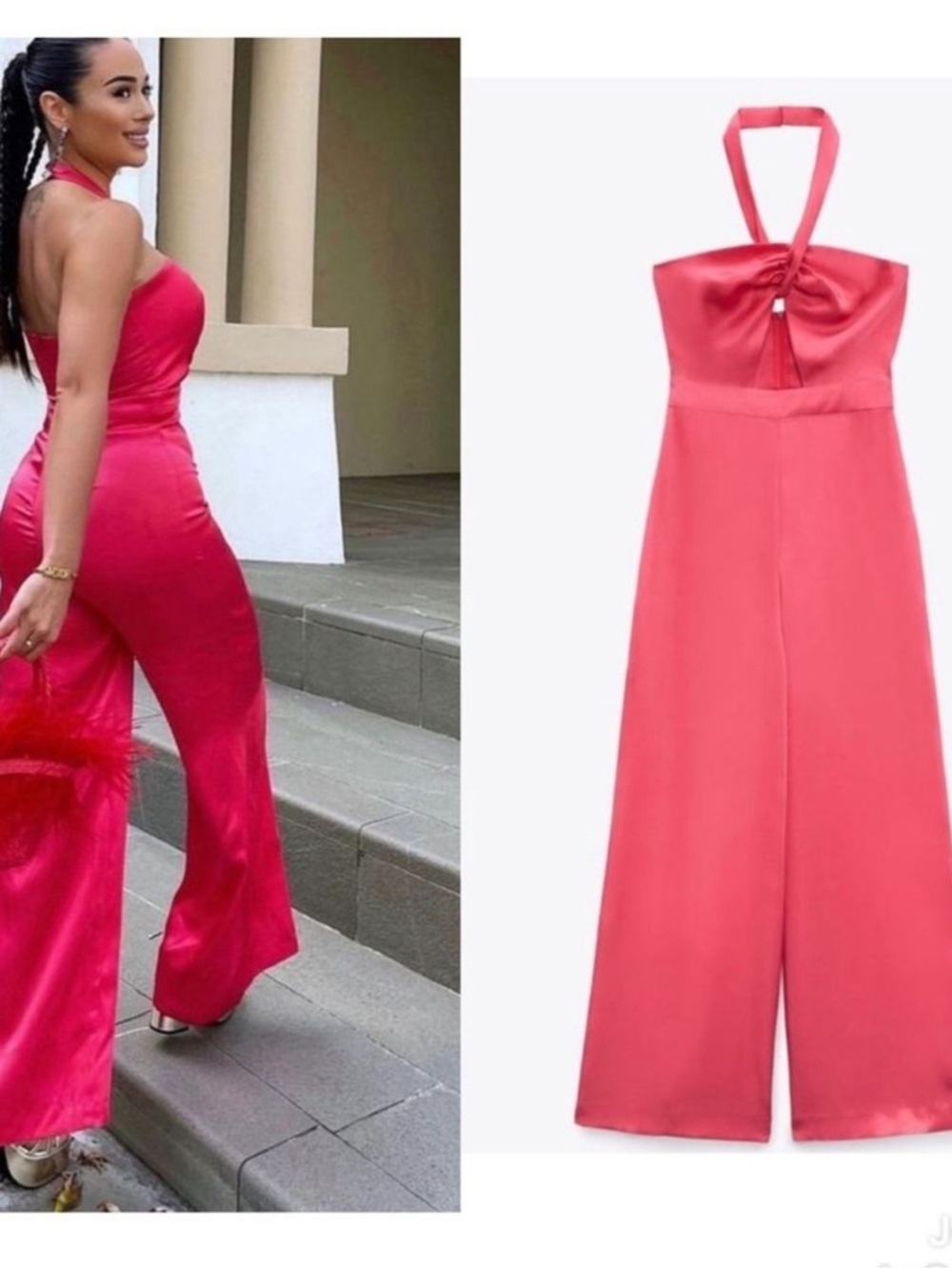 NWT Zara Satin Jumpsuit